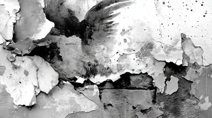 grunge background of black and white abstract illustration texture of cracks chips dot dirty monochrome pattern of the old worn surface,stock photo