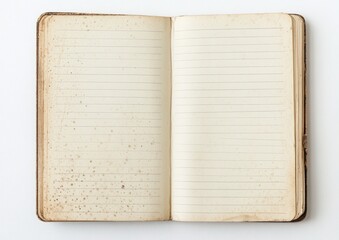 Open vintage notebook