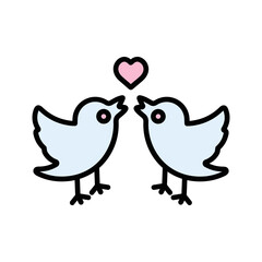Lovebirds Vector Icon