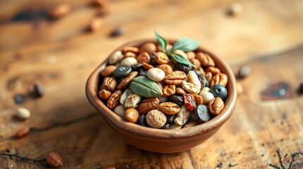 Trail Mix in a Handcrafted Clay Bowl