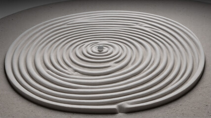 Obraz premium Kinetic sculpture creating circular patterns with sphere