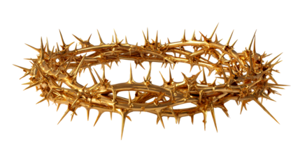 Crown of thorns with golden finish for religious symbolism