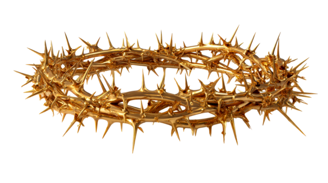 Crown of thorns with golden finish for religious symbolism