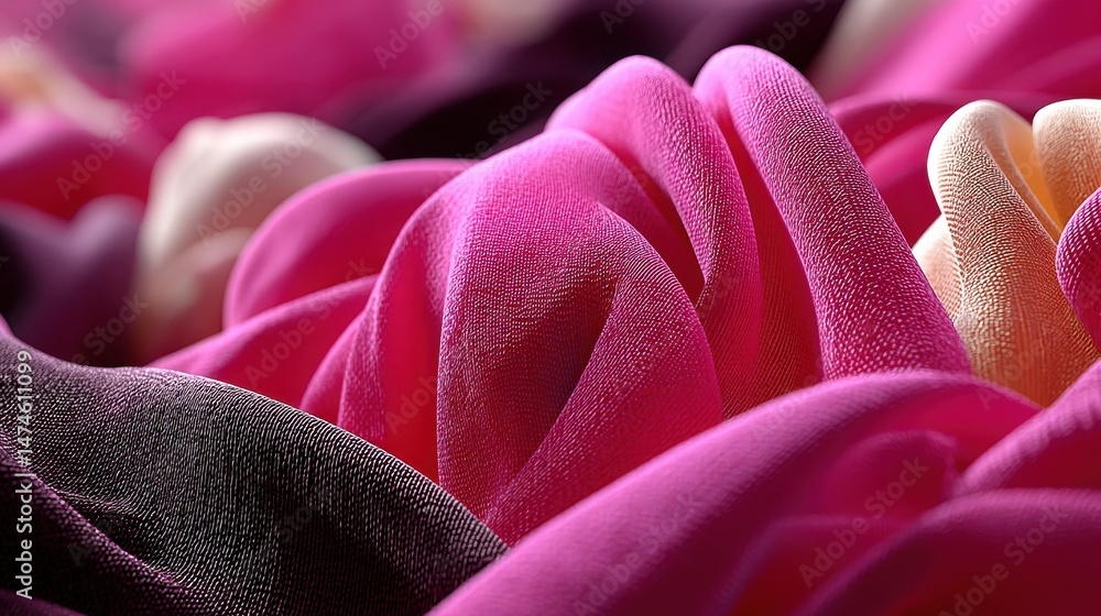 Poster inflated pink cloth simulation 3d animation