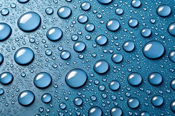 Water drops background blue texture surface 