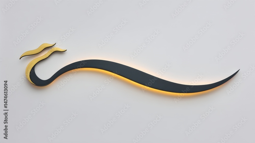 Aufkleber elegant abstract design featuring flowing curves and soft lighting on a minimalist background
