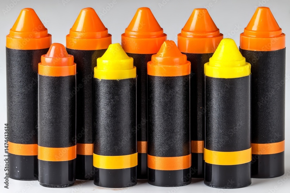 Aufkleber brightly colored crayons arranged in a creative display on a clean surface