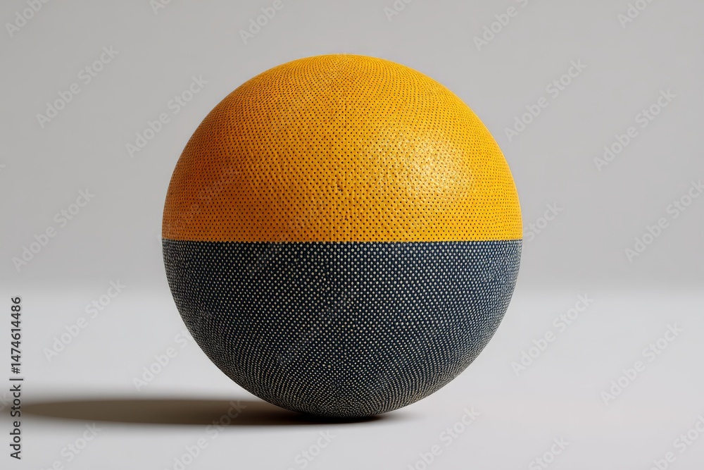 Aufkleber yellow and gray textured ball placed on a light surface showcasing modern design and craftsmanship