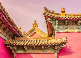 Fototapeta premium Summer Palace Beijing: Ancient Tibetan Eaves, Urban Exploration Photography, Summer Scenery