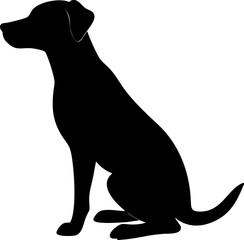 dog   simple  minimalist  silhouette  sitting prof.eps
