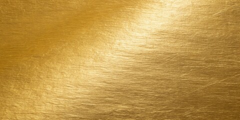 Swirled brushed gold metal texture with soft highlights and flowing lines, shiny metallic background ideal for elegant graphic elements