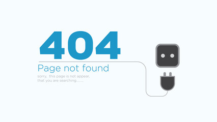 404 error page design, webpage not available vector design.