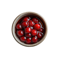 Overhead Shot of Sweet Strawberry Preserves in a Bowl