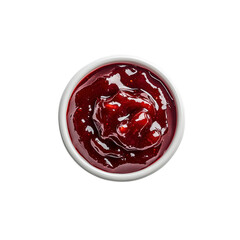 Delicious Red Berry Sauce in a White Bowl, Top View