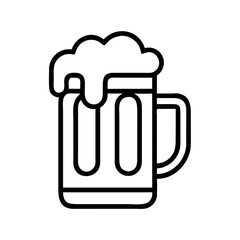  Black Beer Mug Outline vector illustration