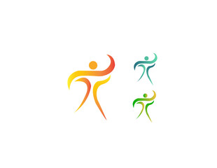  Dynamic Human Abstract Logo in Gradient Colors