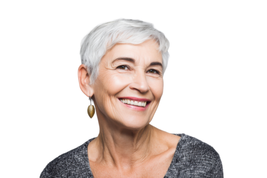 Empowered and Stylish Older Woman – Transparent Portrait