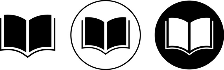 Book icon set. Personal Organizer. education study.   Textbook symbol. journal literature business signs. reading learning language skill sign 
