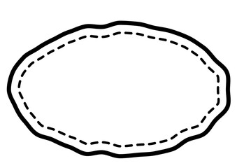 黒の凸凹したラフな楕円フレーム背景