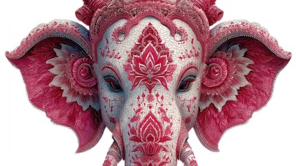 Fototapeta premium Lord ganesha celebrated with traditional motifs india art cultural close-up spiritual significance