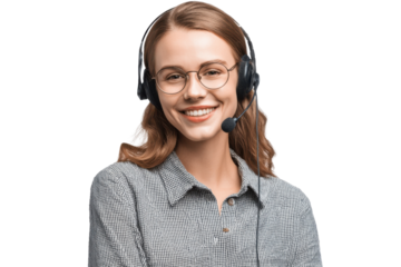 Young Customer Care Agent – Transparent Background