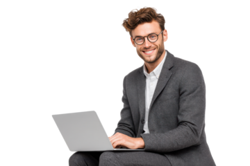 Professional Freelancer at Work – Isolated on White