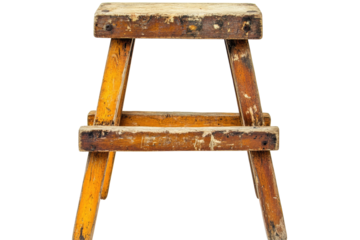 Weathered wooden stool, rustic charm, simple design (1)