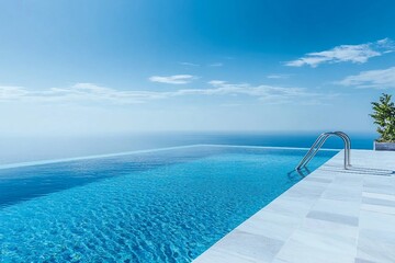 Fototapeta premium Infinity pool on the bright summer day
