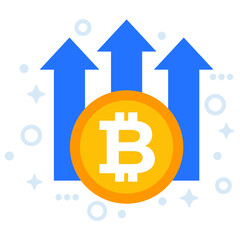 bitcoin growth icon, icon art