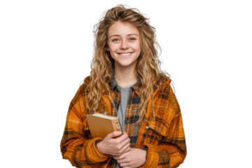 Smiling Female Student Portrait – Transparent Background