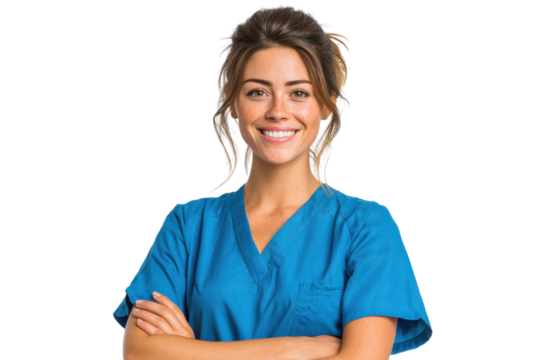 Confident and Caring Nurse – Transparent Background Image