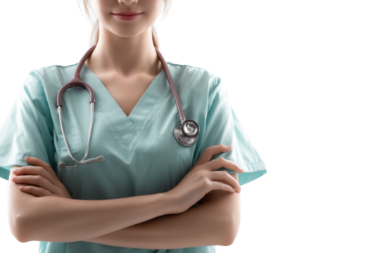 Confident and Caring Nurse – Transparent Background Image