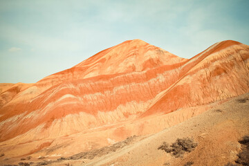 Qicai Danxia Landform  in Zhangye City, Gansu Province, China 