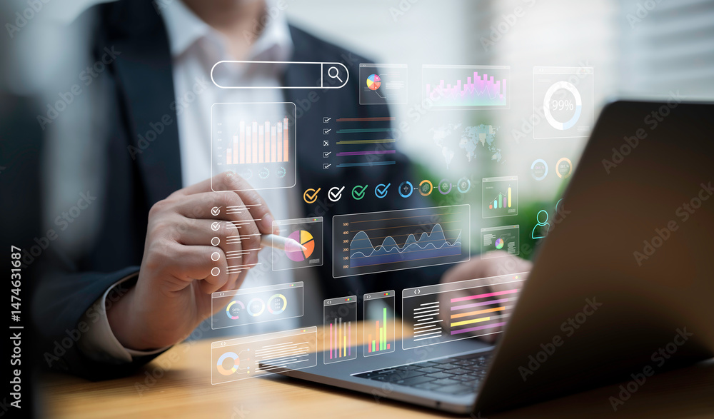 Poster interactive business data dashboard