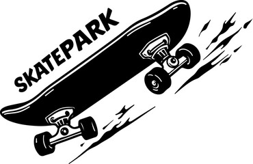Skateboarder Silhouette Icon – Skating Boy in Action