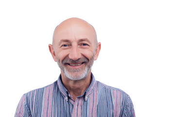 Obraz premium Portrait of Stylish Senior Man – Transparent Background