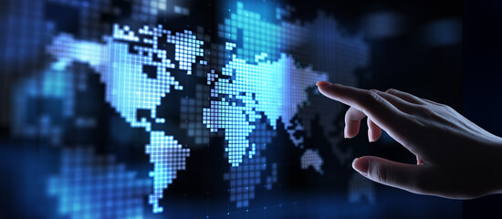 Global Financial Data Connections Overlayed on World Map.