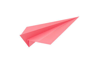 A light pink paper airplane in flight (1)