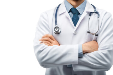 Confident Doctor Portrait Isolated on Transparent Background