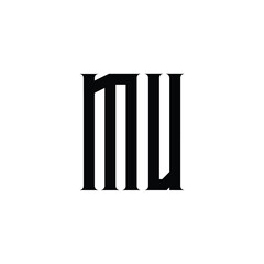 MU monogram logo design letter text name symbol monochrome logotype alphabet character simple logo