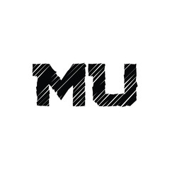 MU monogram logo design letter text name symbol monochrome logotype alphabet character simple logo