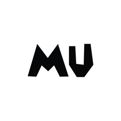 MU monogram logo design letter text name symbol monochrome logotype alphabet character simple logo