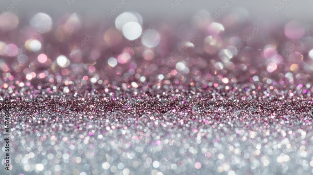 Poster glittery gift wrapping paper close-up with a soft fade to white edge, perfect for festive occasions 