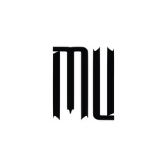 MU monogram logo design letter text name symbol monochrome logotype alphabet character simple logo