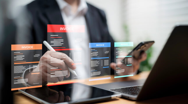 Modern Digital Invoice Interface on Tablet and Phone