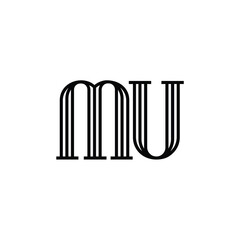 MU monogram logo design letter text name symbol monochrome logotype alphabet character simple logo