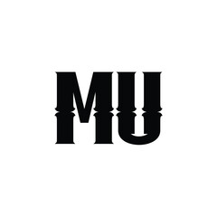 MU monogram logo design letter text name symbol monochrome logotype alphabet character simple logo