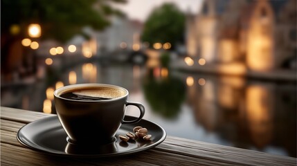 Obraz premium Romantic coffee moment.Based on Generative AI