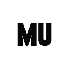 MU monogram logo design letter text name symbol monochrome logotype alphabet character simple logo