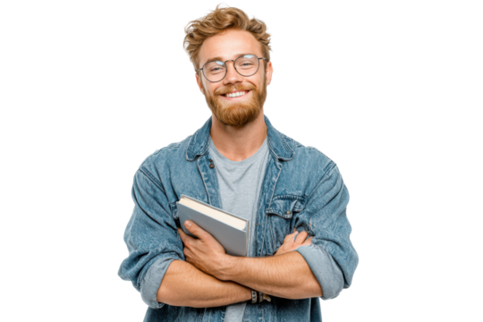 College Student Looking Happy – Isolated Photo